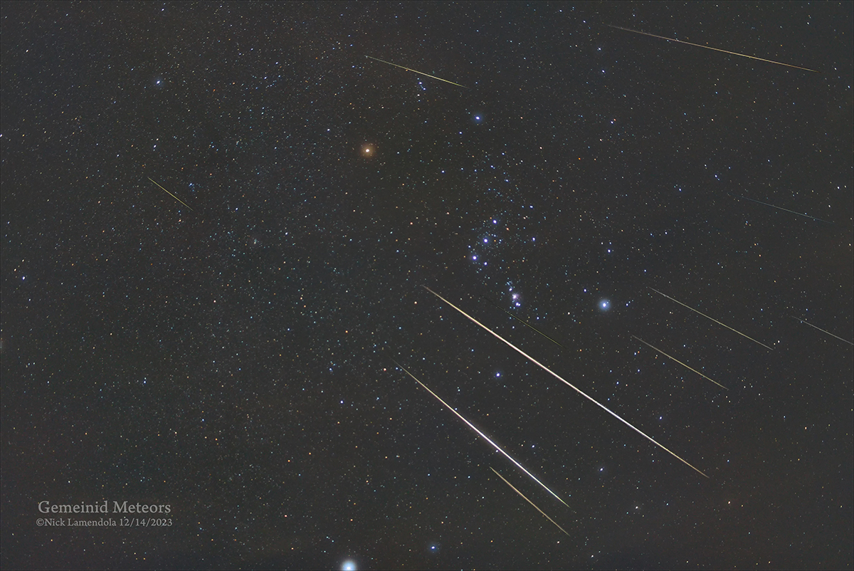 Geminid Meteors Composite, 14 December 2023 to ASRAS